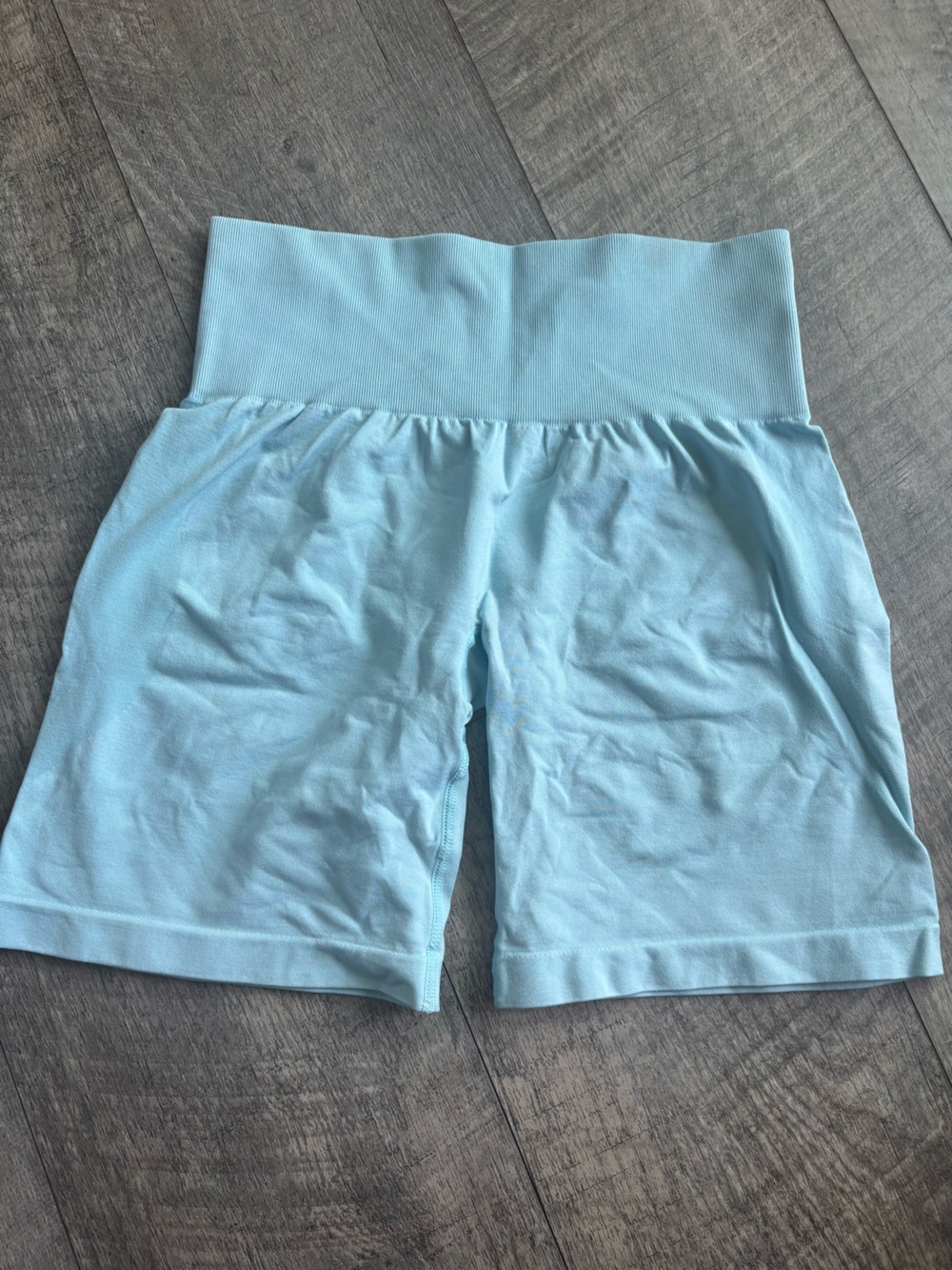 NVGTN Light Blue High-Waist Biker Shorts